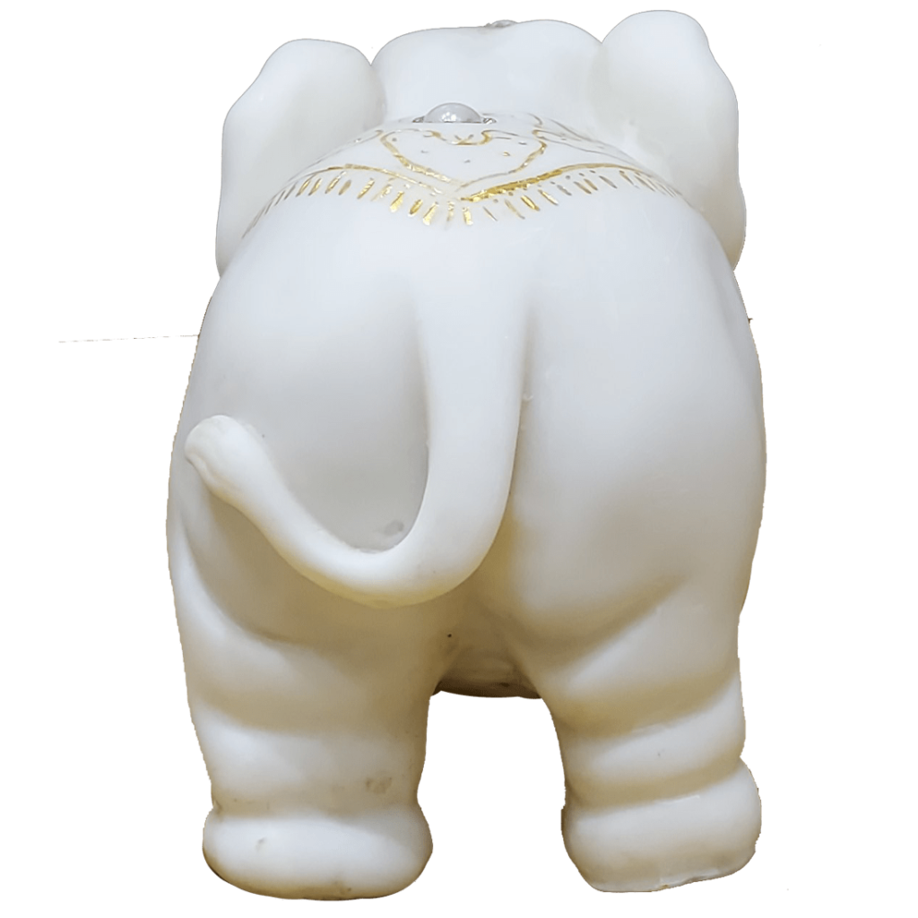 White Marble Look Elephant Showpiece Baby Elephant Figurine for Home Decor H- 15 cm