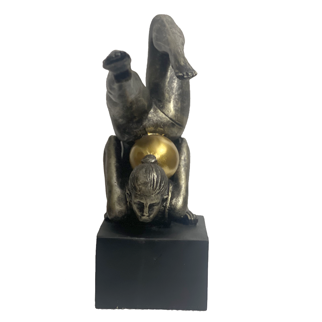 Yoga Girl with Ball Statue Lady Figurine Best for Gifting Home Decor H- 25.5 cm