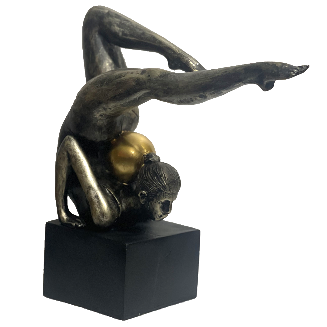 Yoga Girl with Ball Statue Lady Figurine Best for Gifting Home Decor H- 25.5 cm