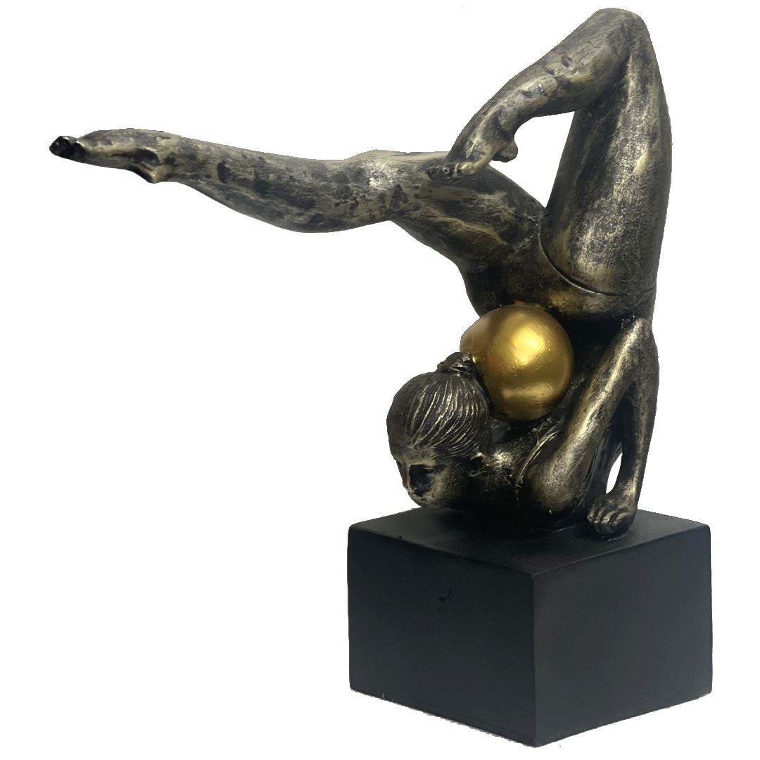 Yoga Girl with Ball Statue Lady Figurine Best for Gifting Home Decor H- 25.5 cm