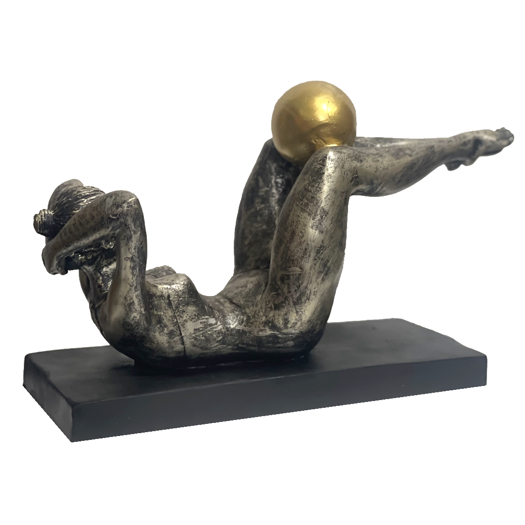Yoga Girl with Ball Statue Lady Figurine Home Decor H 18 cm