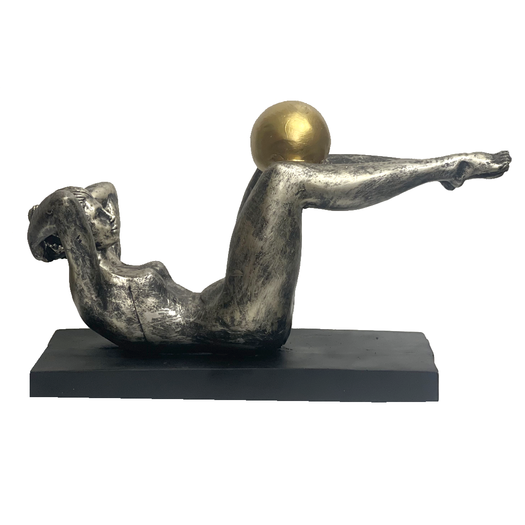 Yoga Girl with Ball Statue Lady Figurine Home Decor H 18 cm
