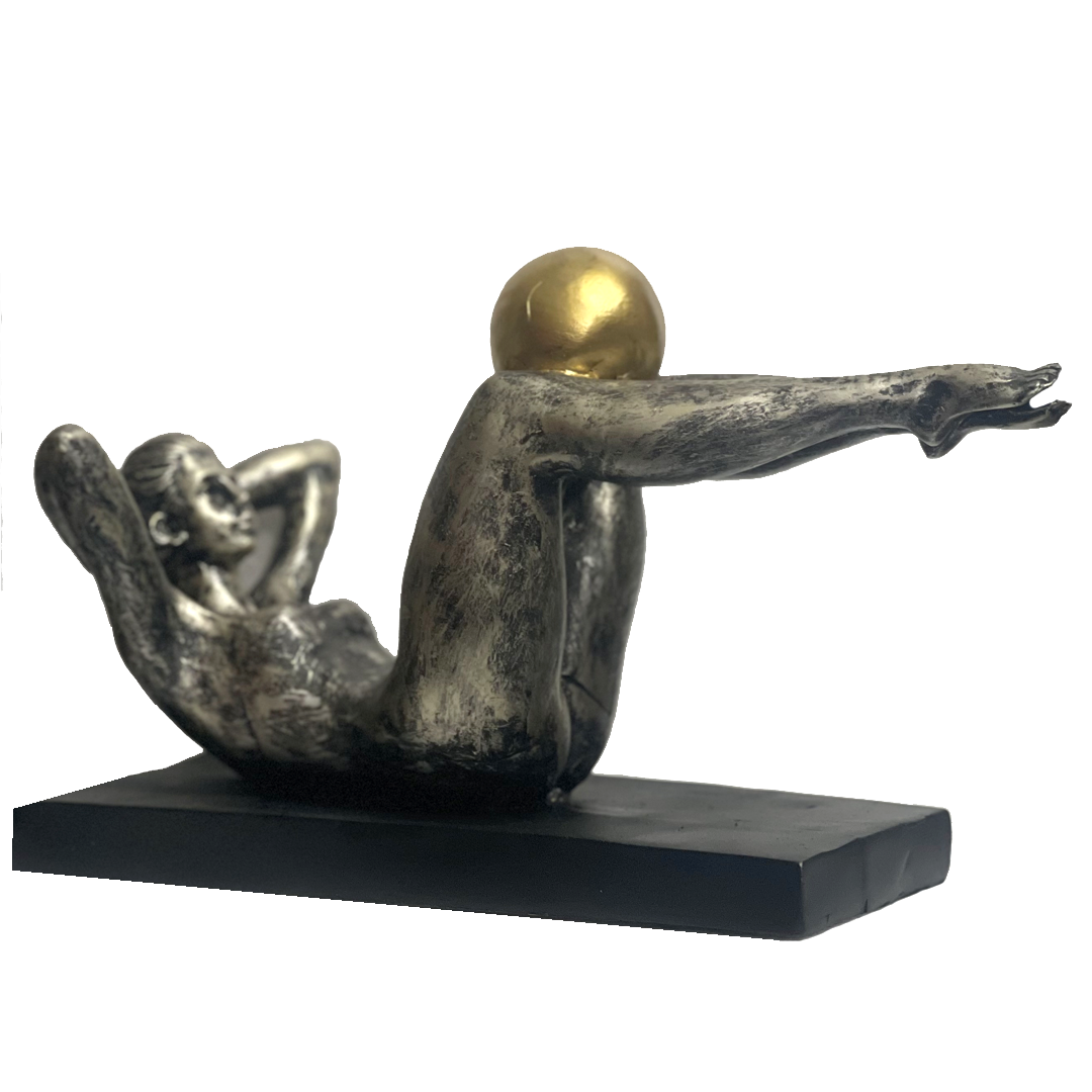 Yoga Girl with Ball Statue Lady Figurine Home Decor H 18 cm