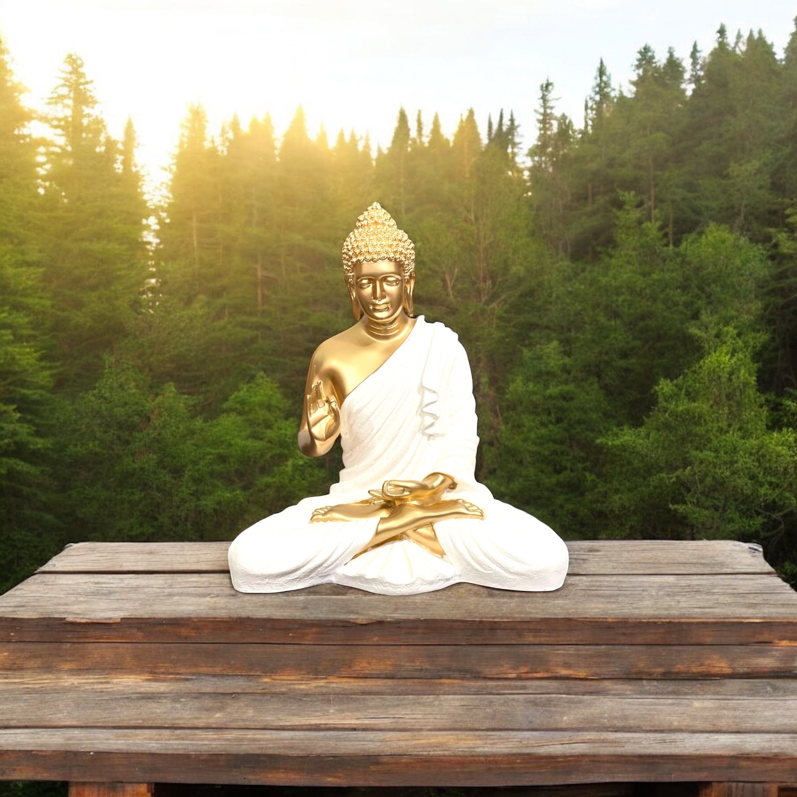 Meditating Buddha Mudra Showpiece Home décor Idol H- 14.5 Inches