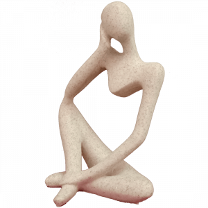 Creative Thinker Lady Sculpture Figurines Office Home Decor H- 25 cm