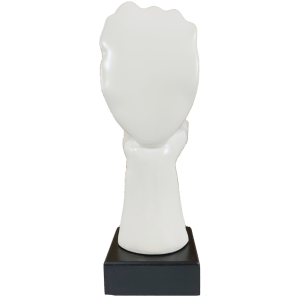 Abstract Flying Kiss Woman Face Statue Table Ascent H 31.5 cm