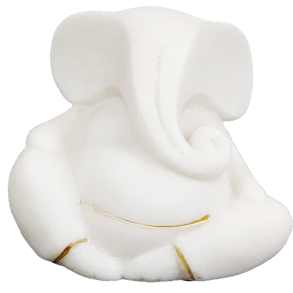 Ganesh Idol Car Dashboard – Hindu Ganesha Statue Puja Items Decor, H -8cm