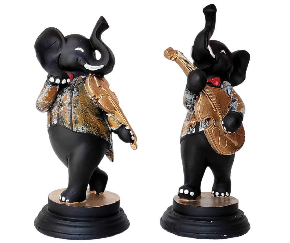 Pair of Appu Playing Violin and Gitar Decorative Best Gift H – 25 cm