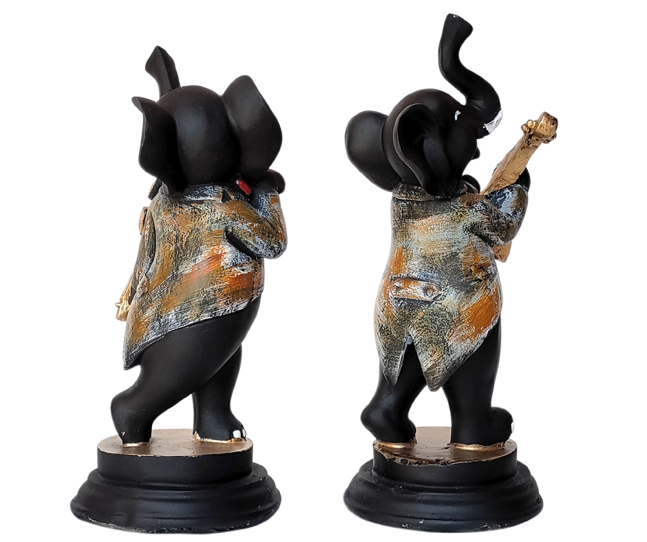 Pair of Appu Playing Violin and Gitar Decorative Best Gift H – 25 cm