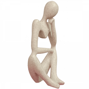 Thinker Lady Sculpture Figurines Office Home Decor H- 22.5 cm