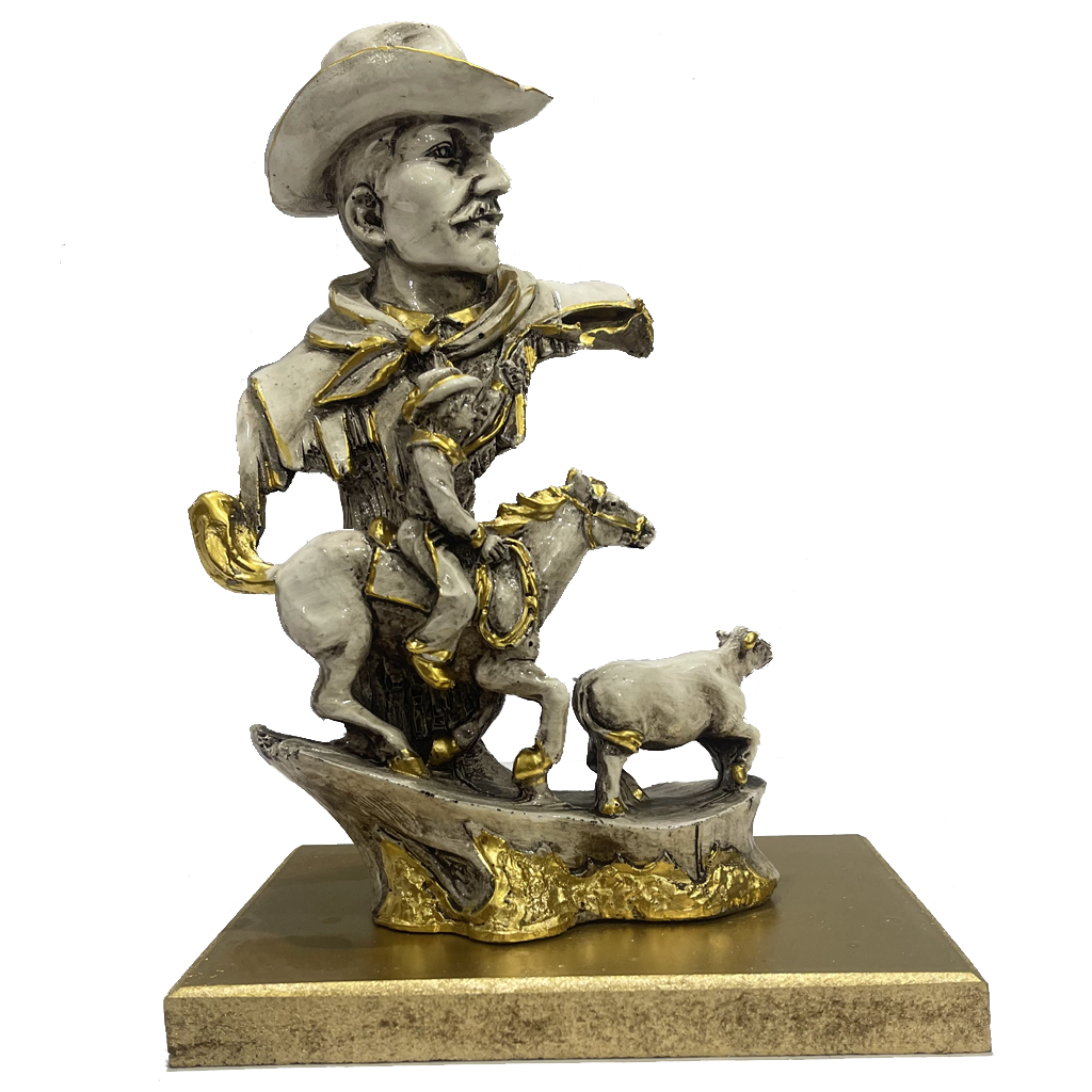 Abstract Man with Horse Statue Sculpture Figurine H- 23 cm
