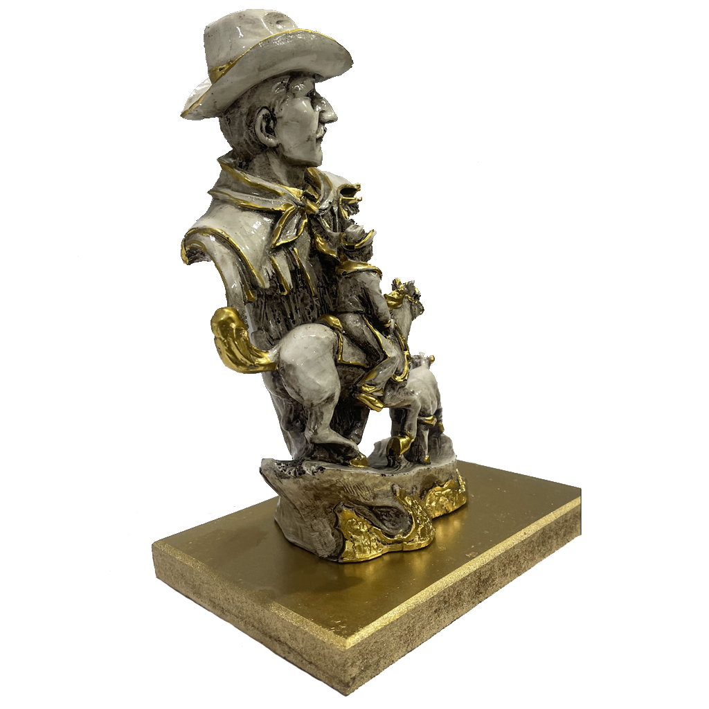 Abstract Man with Horse Statue Sculpture Figurine H- 23 cm