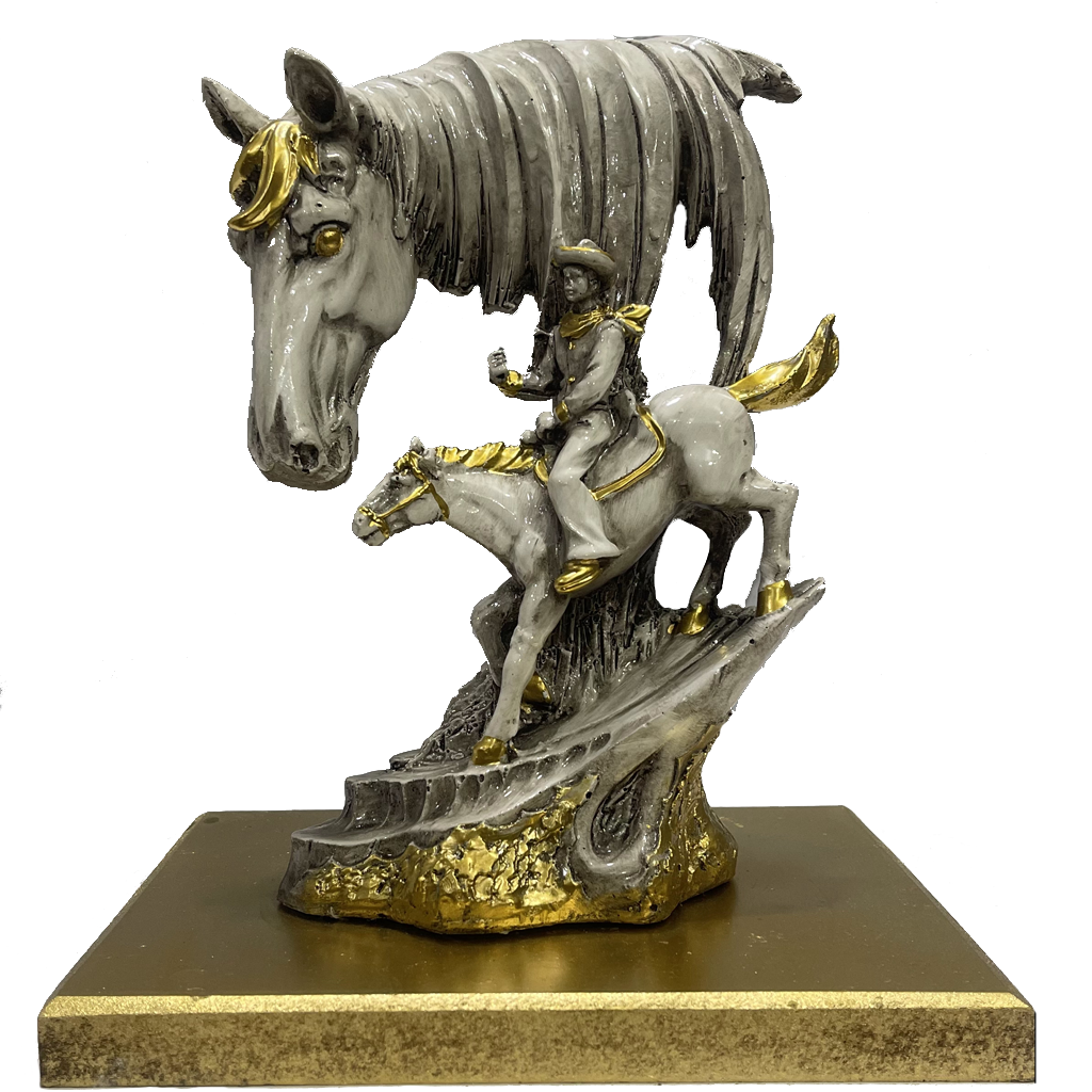 Abstract Idol with Horse and Man , H- 23.5 cm
