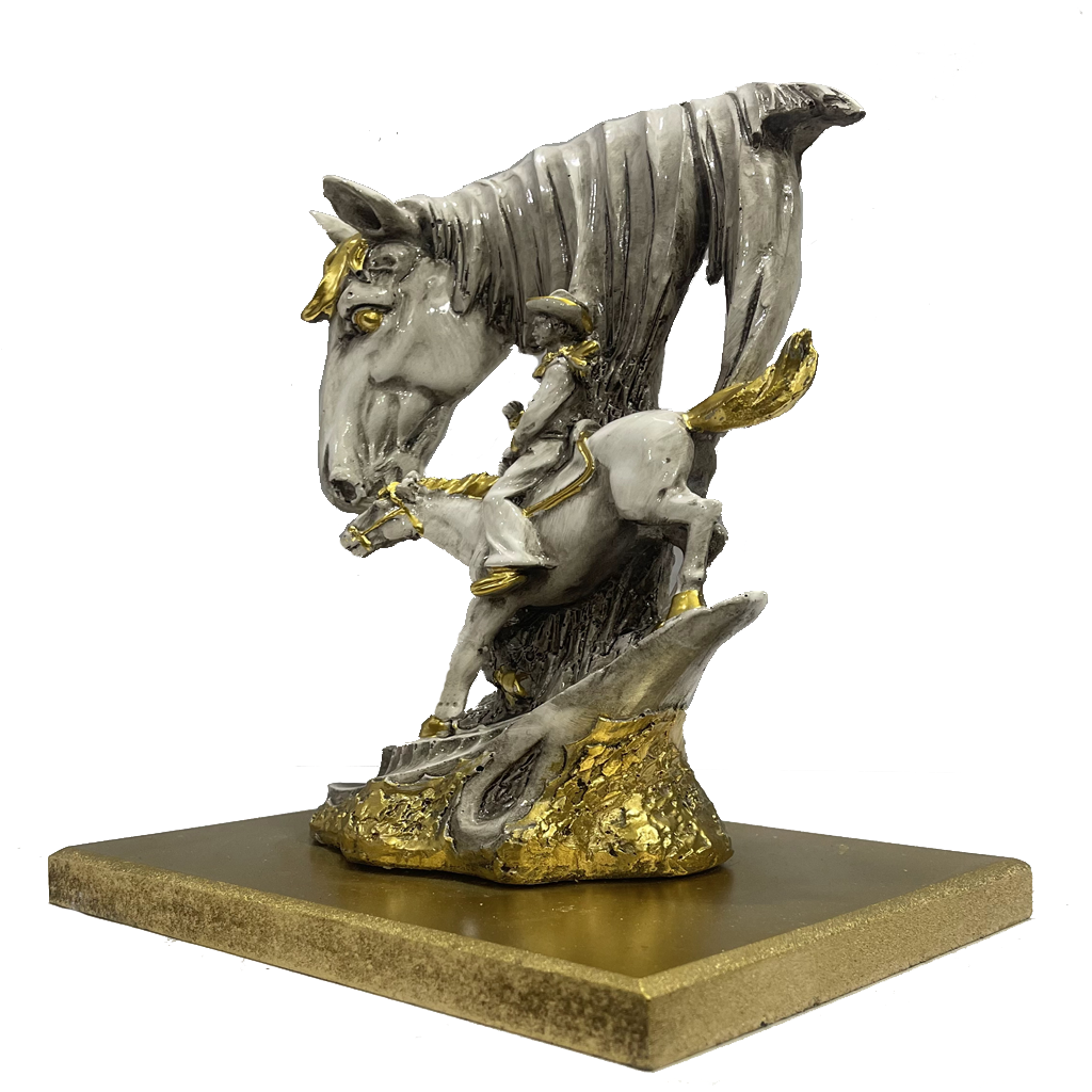 Abstract Idol with Horse and Man , H- 23.5 cm