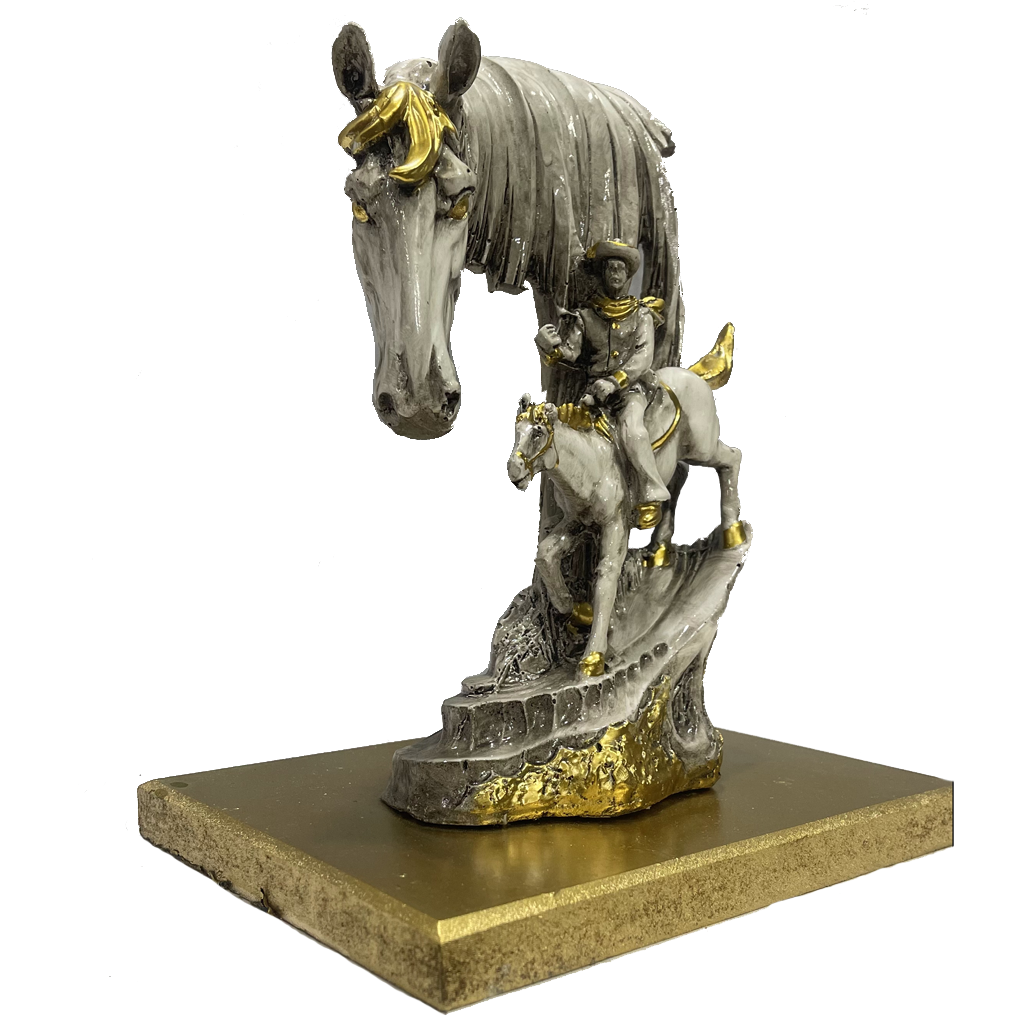 Abstract Idol with Horse and Man , H- 23.5 cm