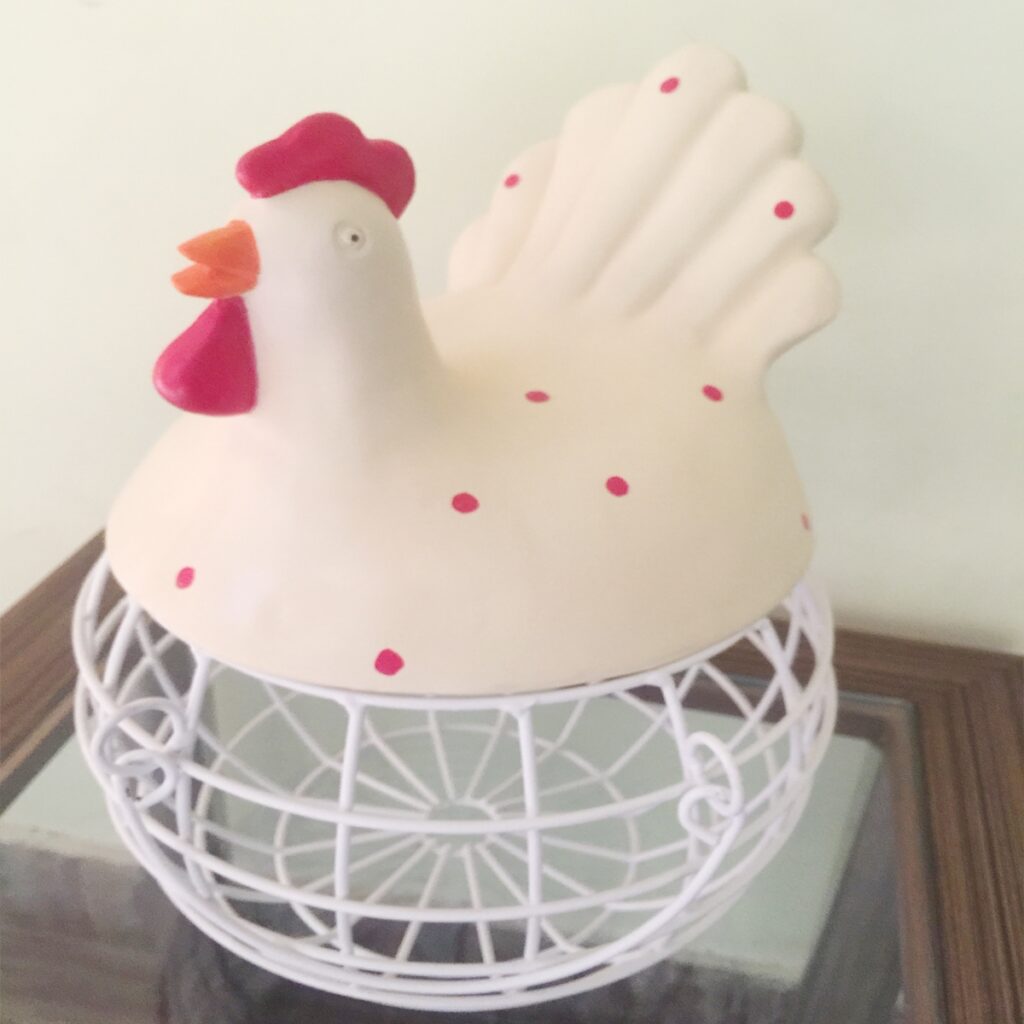 Rooster Hen Basket For 40 Eggs Capacity