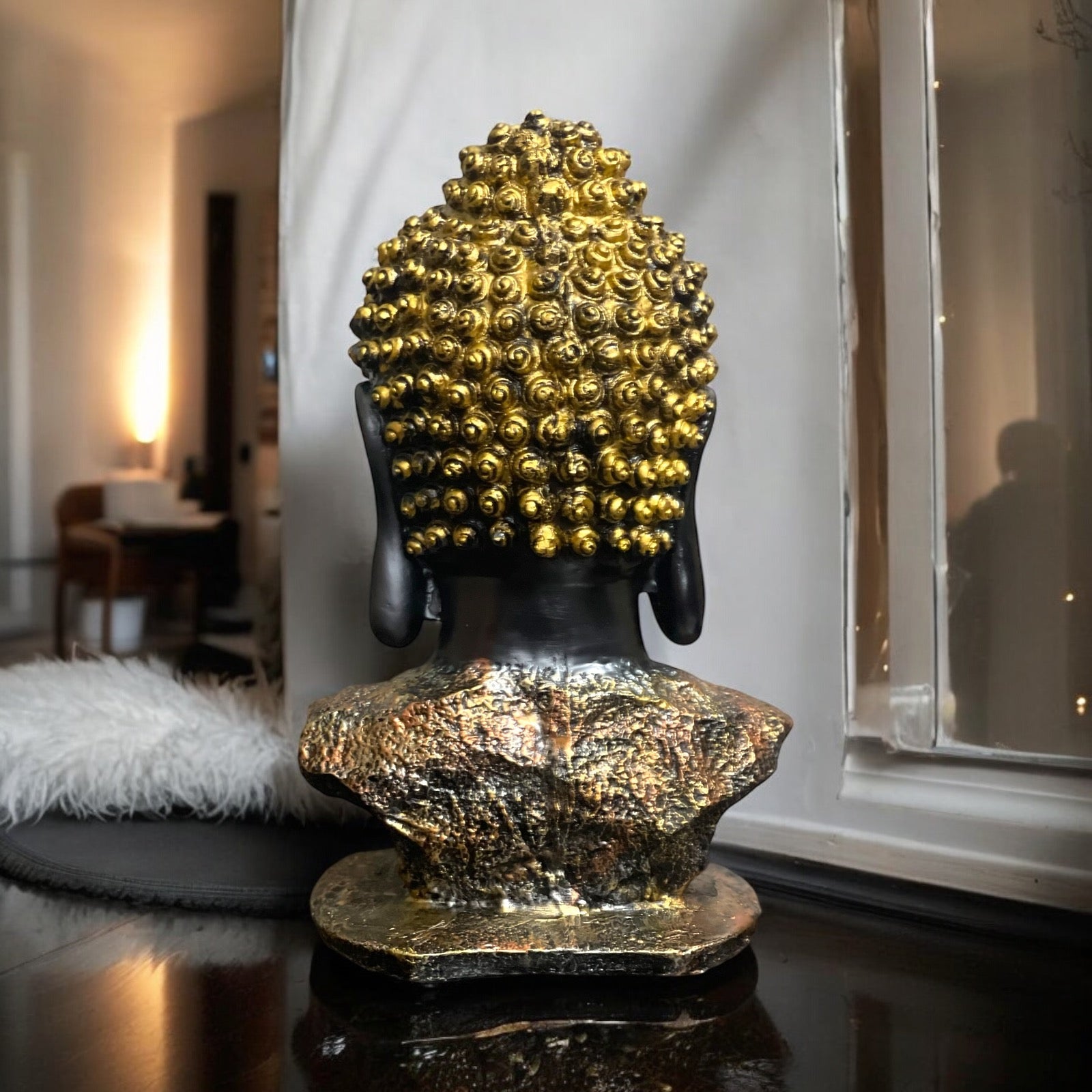 Buddha Bust Statue Buddha Head Showpieces for Home Office Decor Height 42 cm