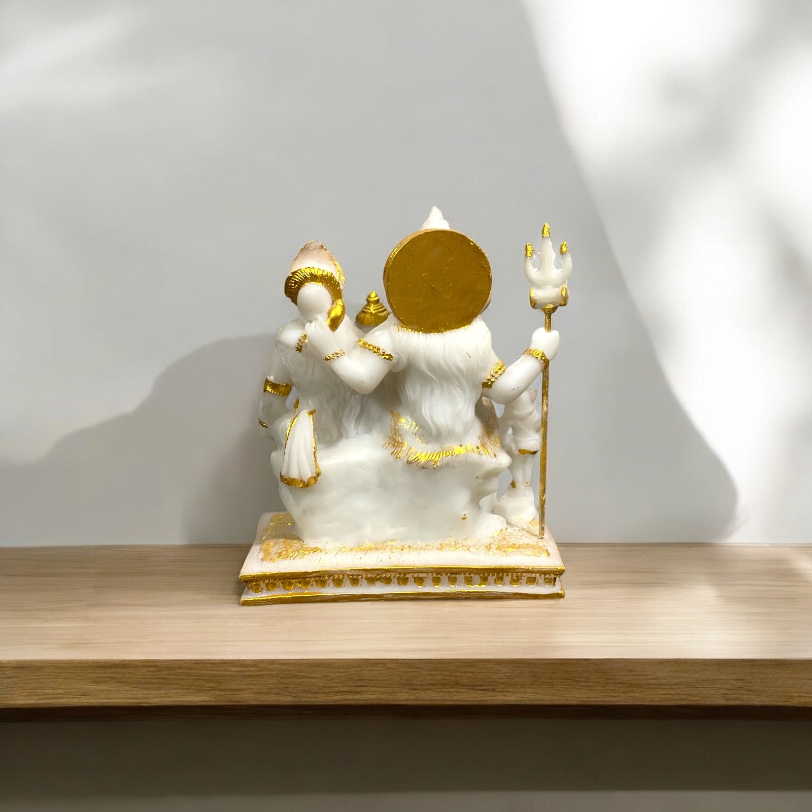 Shiv Parivar Idol Shiv Parvati Ganesh Kartikeya Marble Look Murti H 14 cm