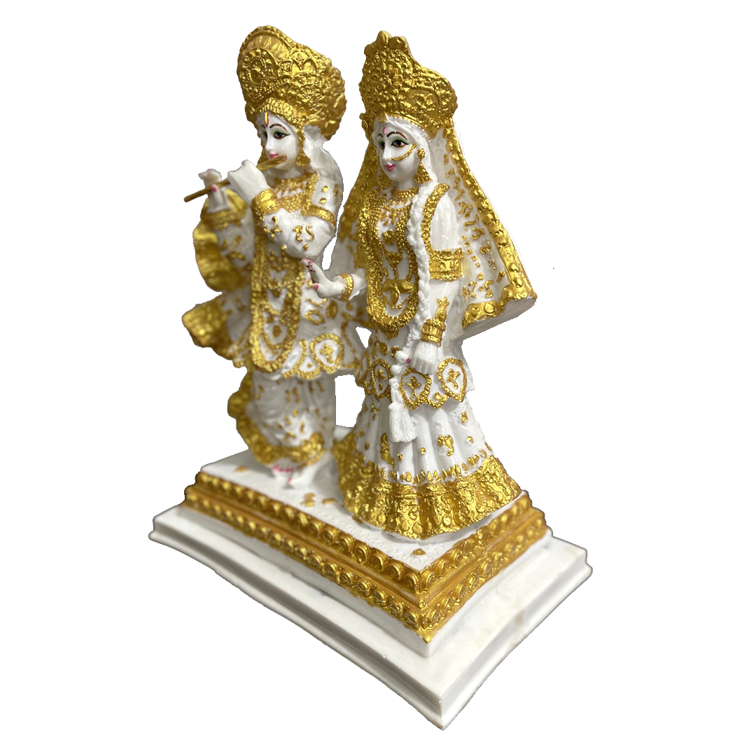 Iskon Radha Krishan Murti Marble Idol Statue Sculpture H- 32 cm