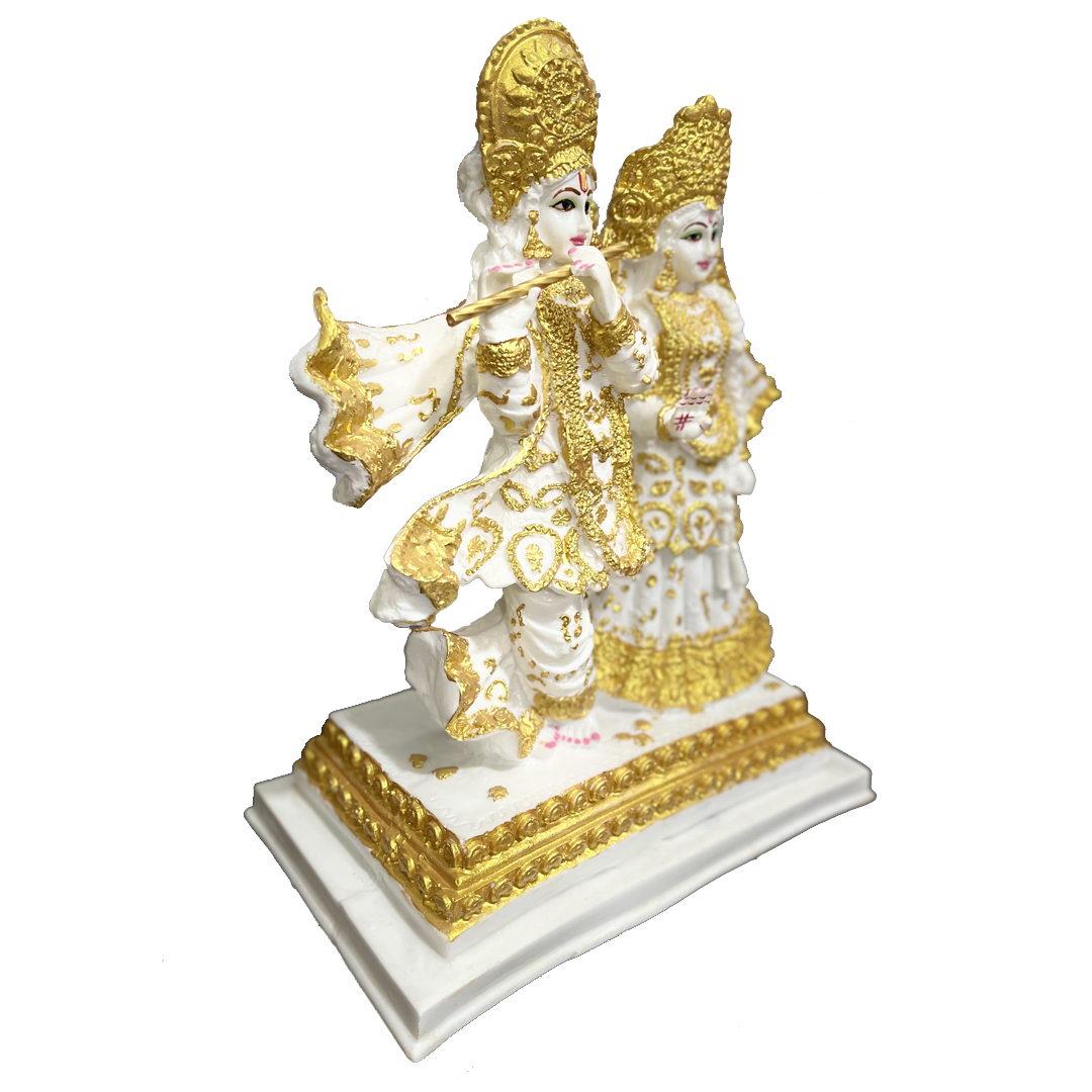 Iskon Radha Krishan Murti Marble Idol Statue Sculpture H- 32 cm