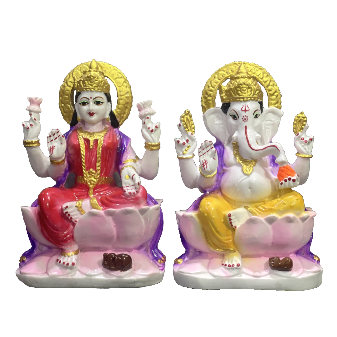 Laxmi Ganesh Murti Marble Look for Diwali Pujan Made in India H – 22 cm