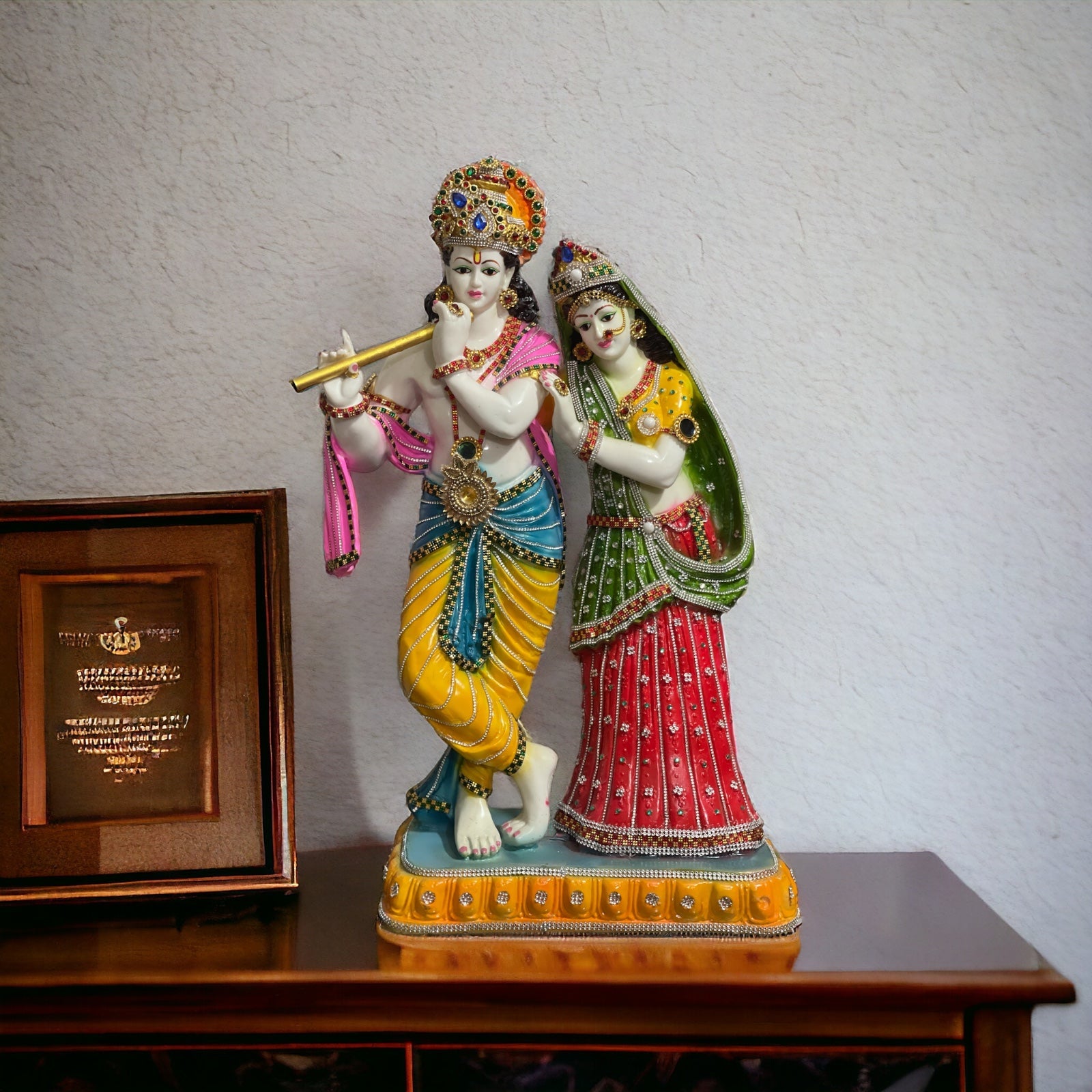 Elegant Handcrafted Radha Krishna Decorative Idol Height 60 cm