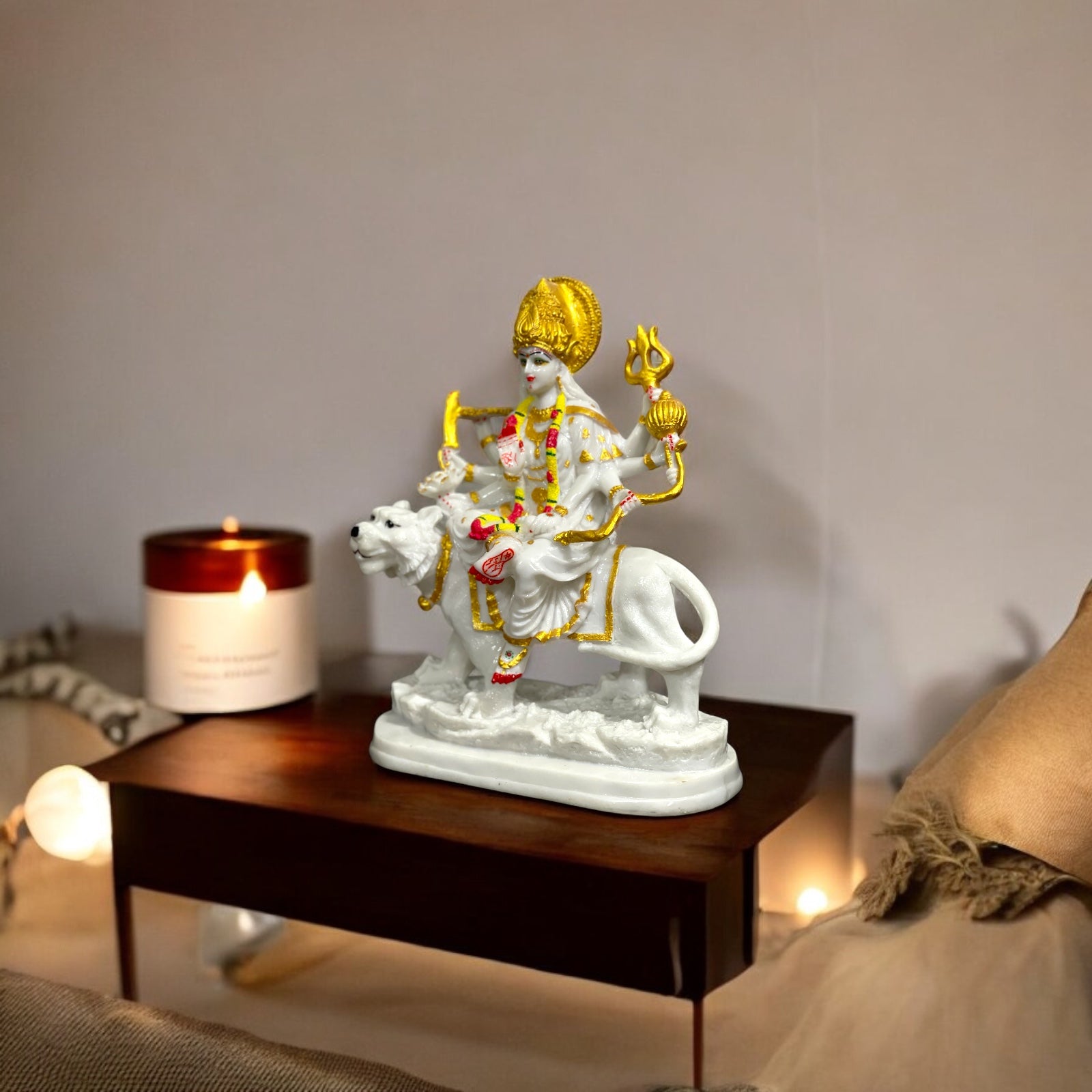Ma Sherawali Durga Ji Mata Ji Marble Look Idol Murti 1.5 ft – H 45 cm