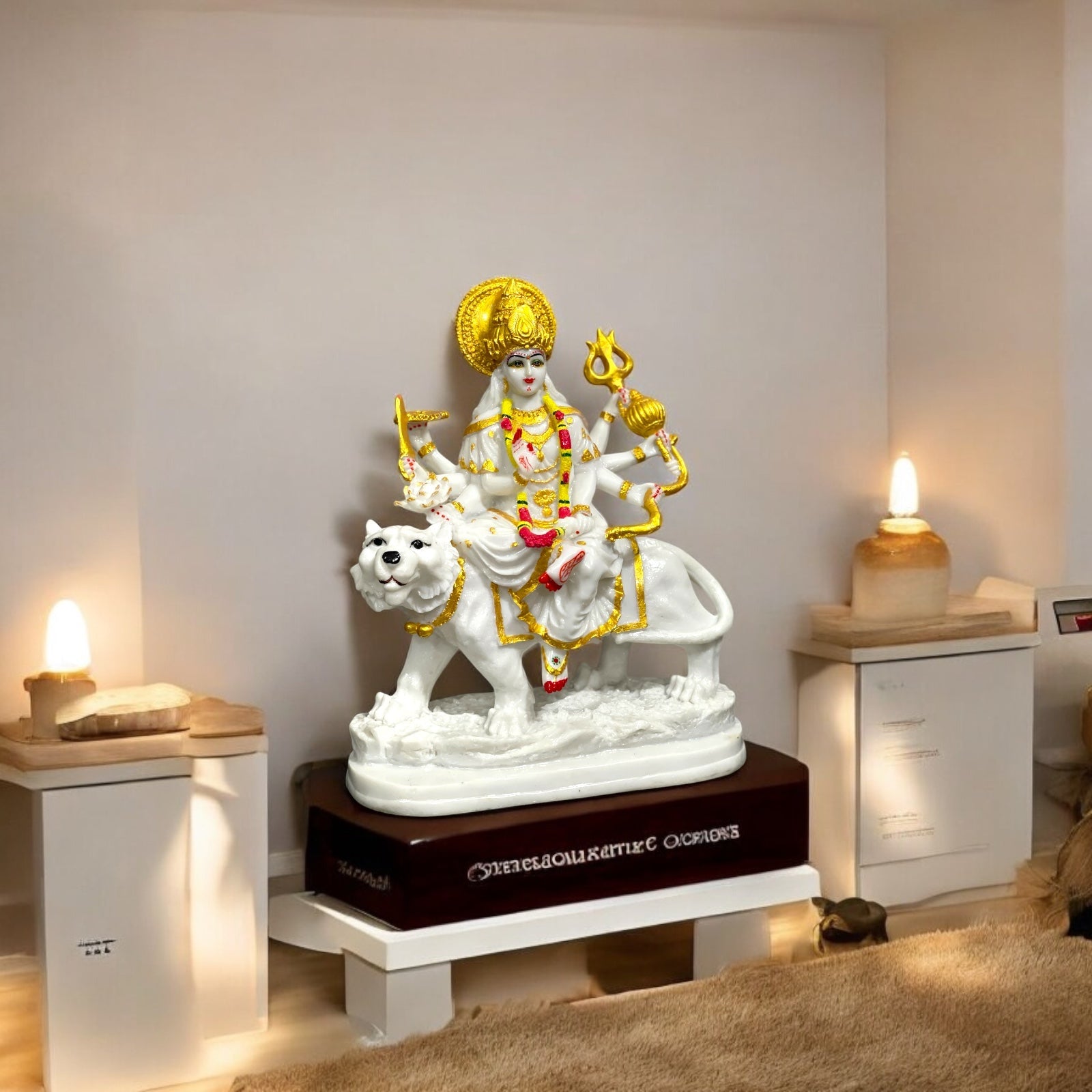 Ma Sherawali Durga Ji Mata Ji Marble Look Idol Murti 1.5 ft – H 45 cm