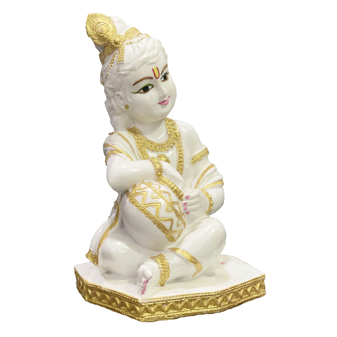 Marble Makhanchor Krishan Statue , Height -18 cm