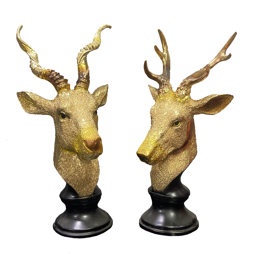 Deer Set Of Two Male Female Pair Of Deer Elegant Showpiece, H-31 cm
