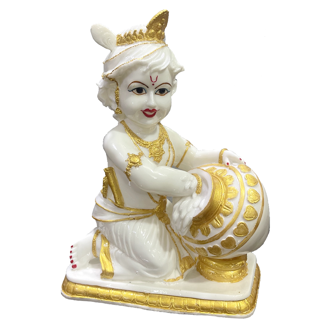 Marble Murtie Lord Krishan Makhan-Chor Idol For Home,H-16 Inches
