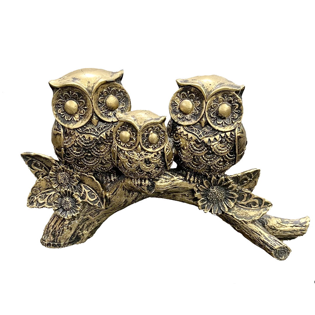 Owl Statue, Idol, Figurine, Showpiece for Money, Wealth, Good-Luck & Wisdom H- 15 cm