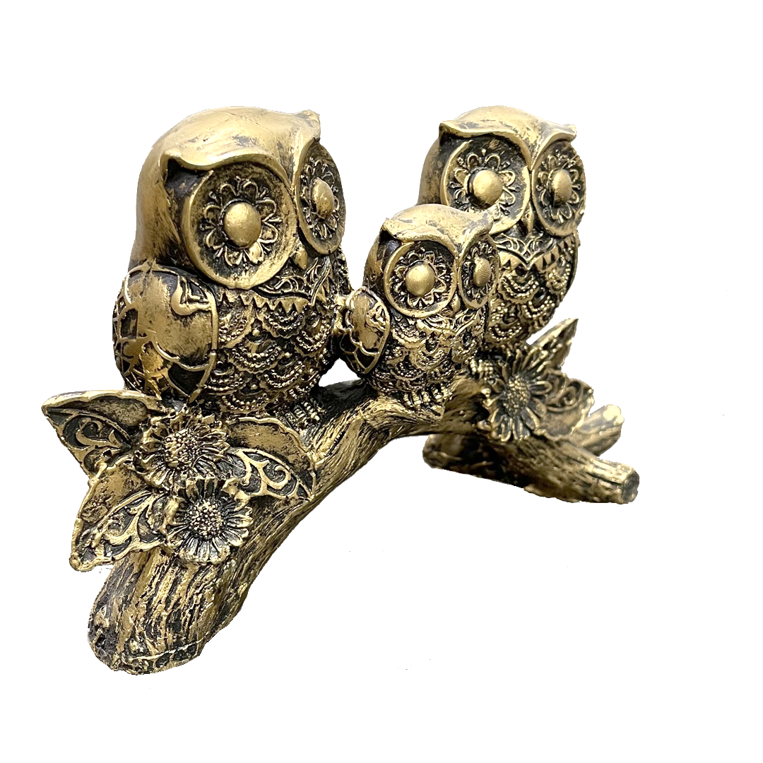Owl Statue, Idol, Figurine, Showpiece for Money, Wealth, Good-Luck & Wisdom H- 15 cm