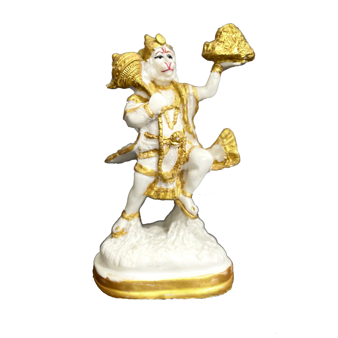 Lord Hanuman Pavansut Hanuman Parvat Marble Idol H-15 cm