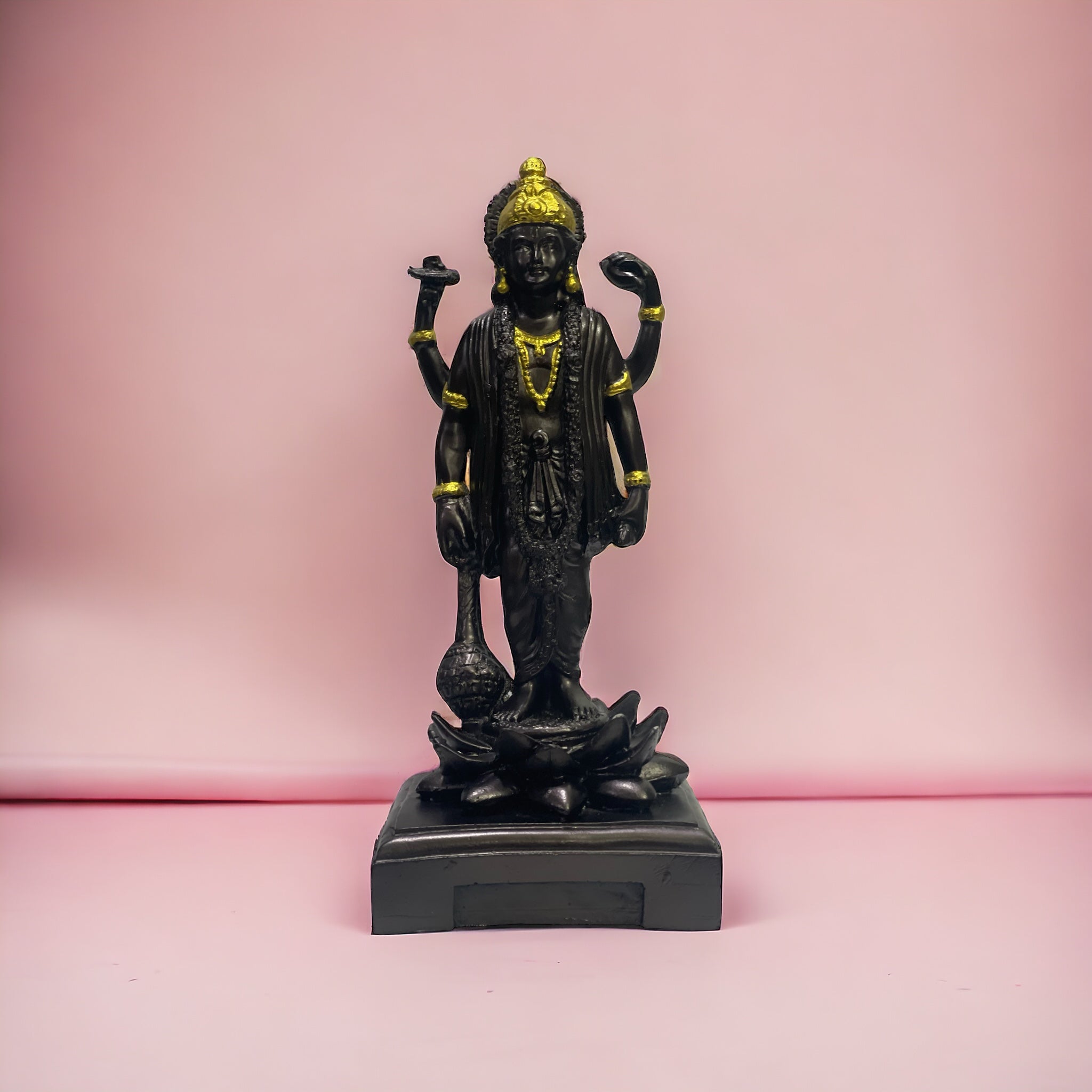 Lord Vishnu Narayana Black Marble Look Idol Narayana Murti H 22 cm