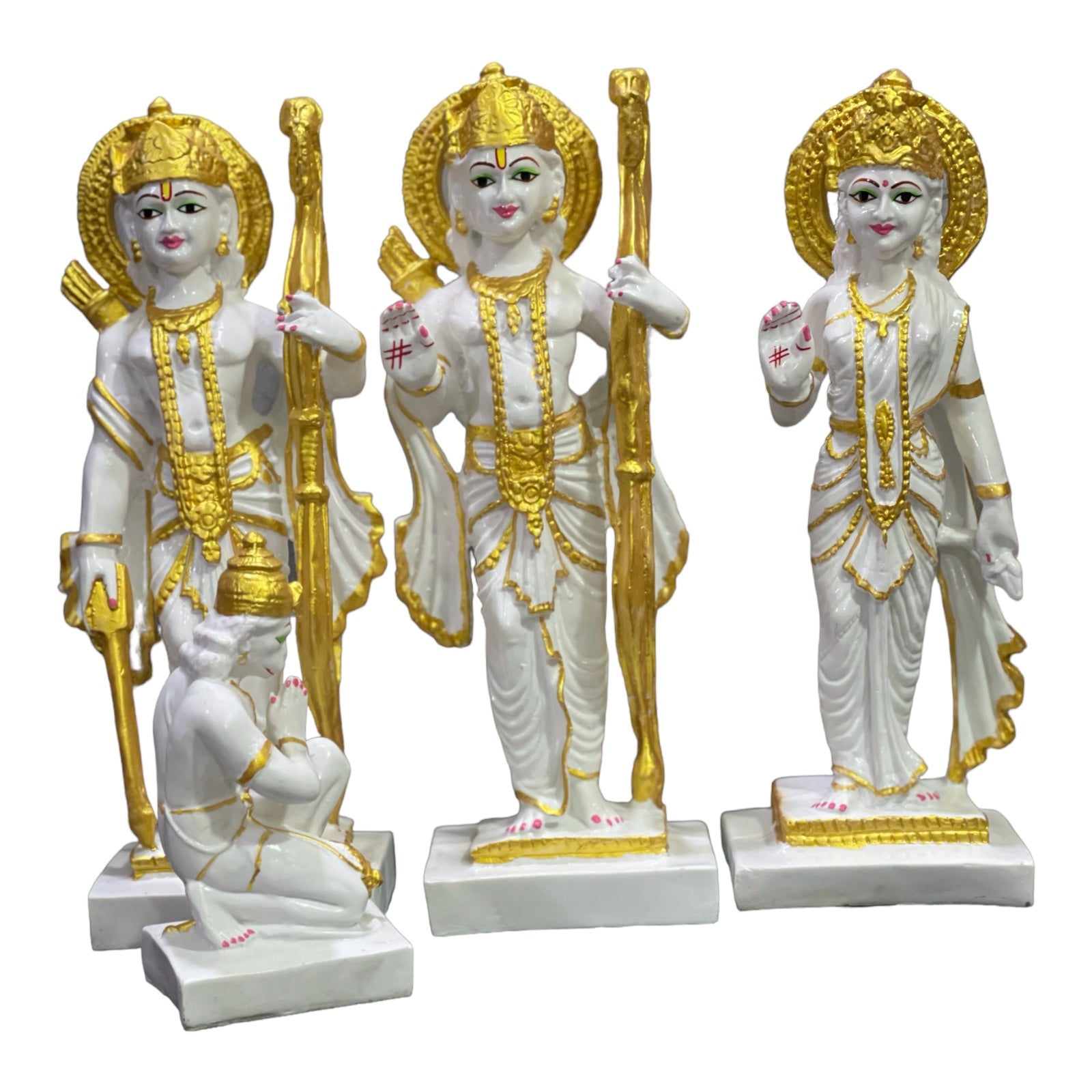 Lord Ram Darbar Idol Hindu Religious Idols Ram Sita Laxman Hanuman Statue H 43 cm