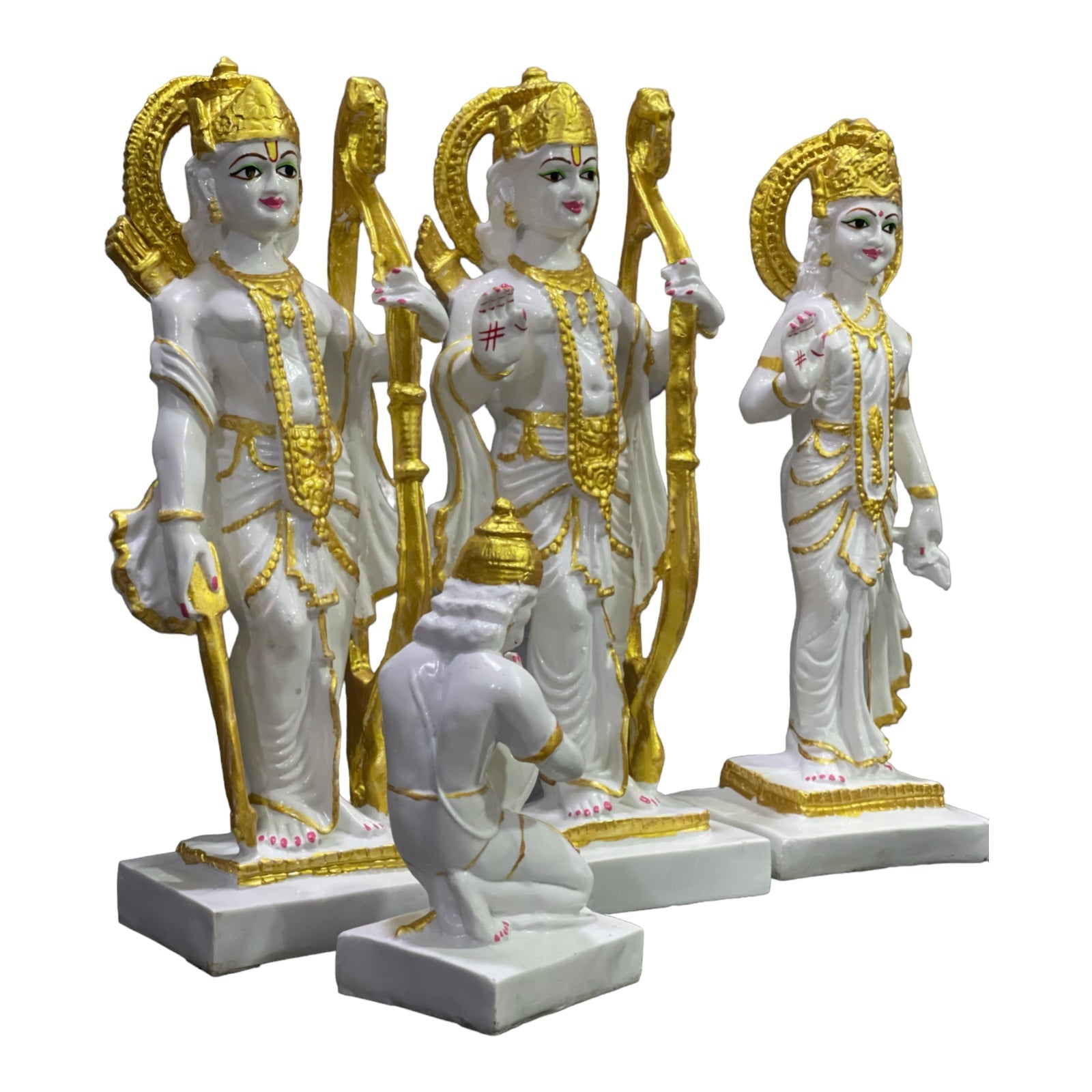 Lord Ram Darbar Idol Hindu Religious Idols Ram Sita Laxman Hanuman Statue H 43 cm