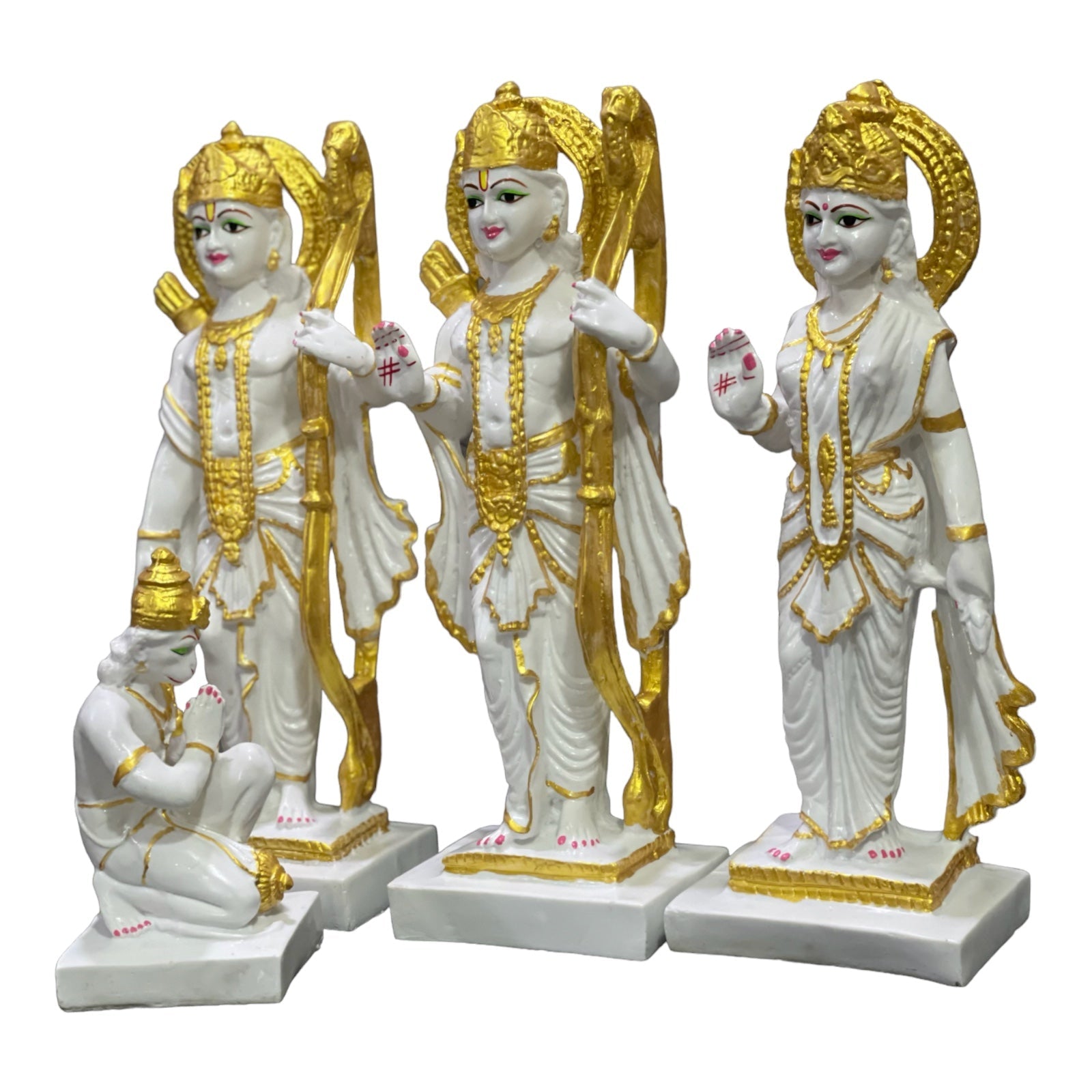 Lord Ram Darbar Idol Hindu Religious Idols Ram Sita Laxman Hanuman Statue H 43 cm