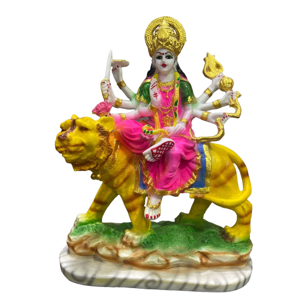 cutNcurve Ma Sherawali Jagdambe Durga Ji Idol Marble Look Murti H 31 cm