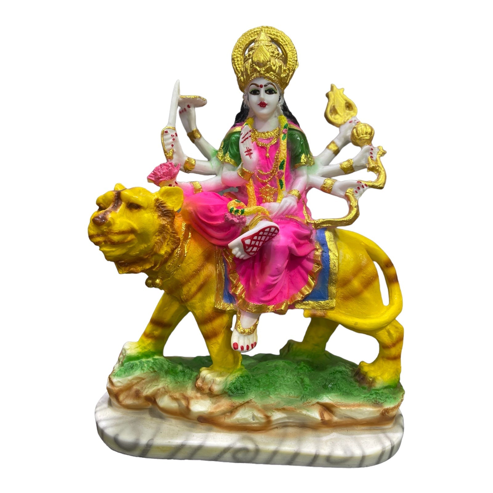 cutNcurve Ma Sherawali Jagdambe Durga Ji Idol Marble Look Murti H 31 cm