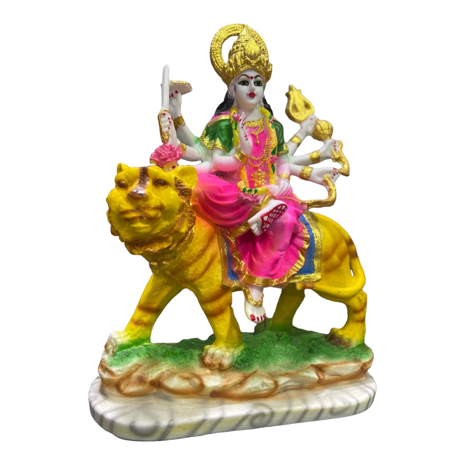 cutNcurve Ma Sherawali Jagdambe Durga Ji Idol Marble Look Murti H 31 cm