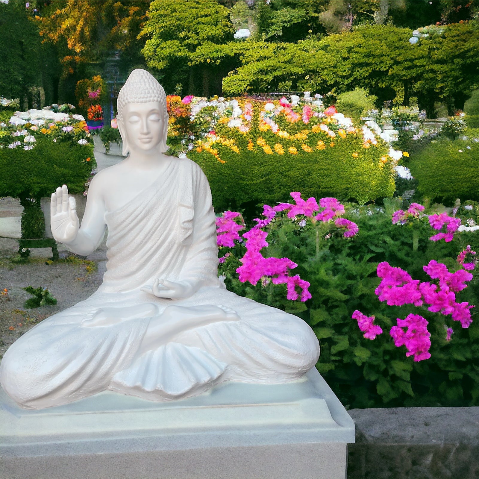 Big Size Vitarka Mudra Buddha Statue 4 feet Buddha Sculpture H- 120 cm-4 ft
