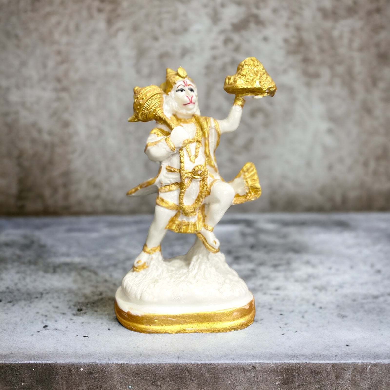 Lord Hanuman Pavansut Hanuman Parvat Marble Idol H-15 cm