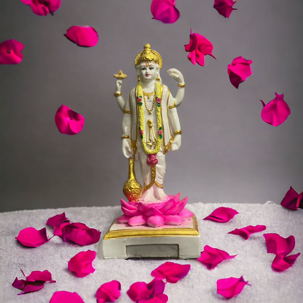 Lord Narayana Standing Vishnu Narayana Marble Look Idol Narayana Murtie H 22 cm