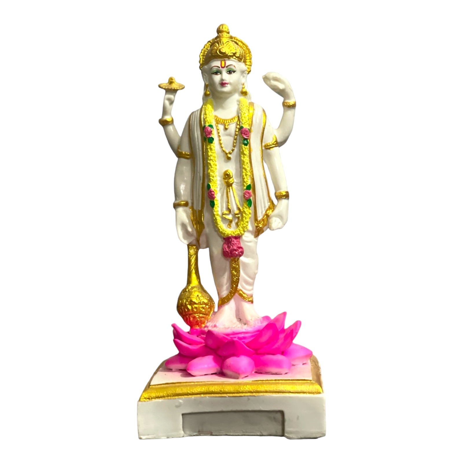 Lord Narayana Standing Vishnu Narayana Marble Look Idol Narayana Murtie H 22 cm