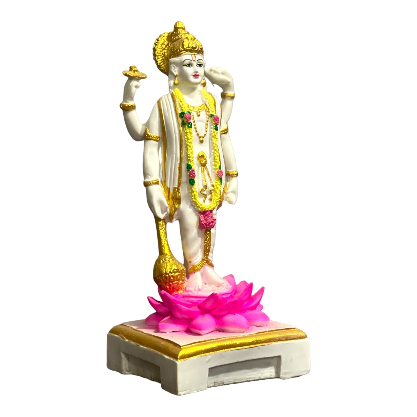Lord Narayana Standing Vishnu Narayana Marble Look Idol Narayana Murtie H 22 cm