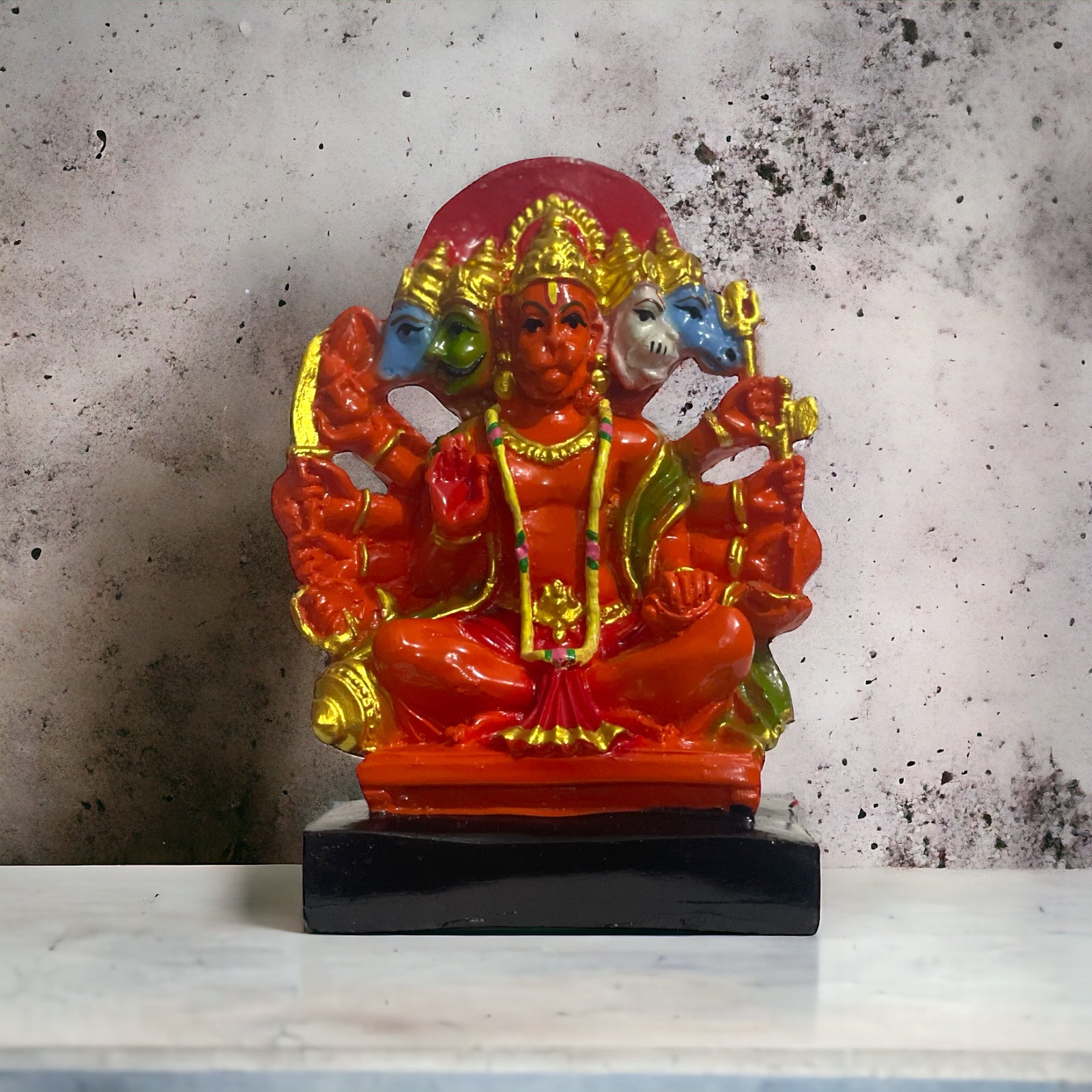 Sinduri Panchmukhi Hanuman Statue, H-15 cm