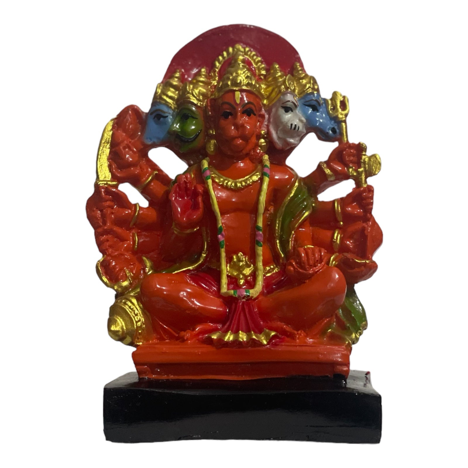 Sinduri Panchmukhi Hanuman Statue, H-15 cm