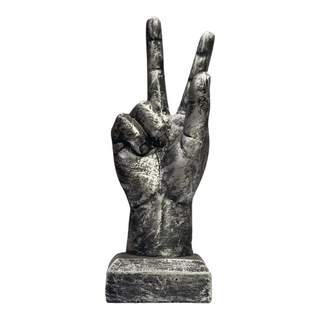 Victory Sign Hand Resin Statue for Home Office Decor H 23.5 cm