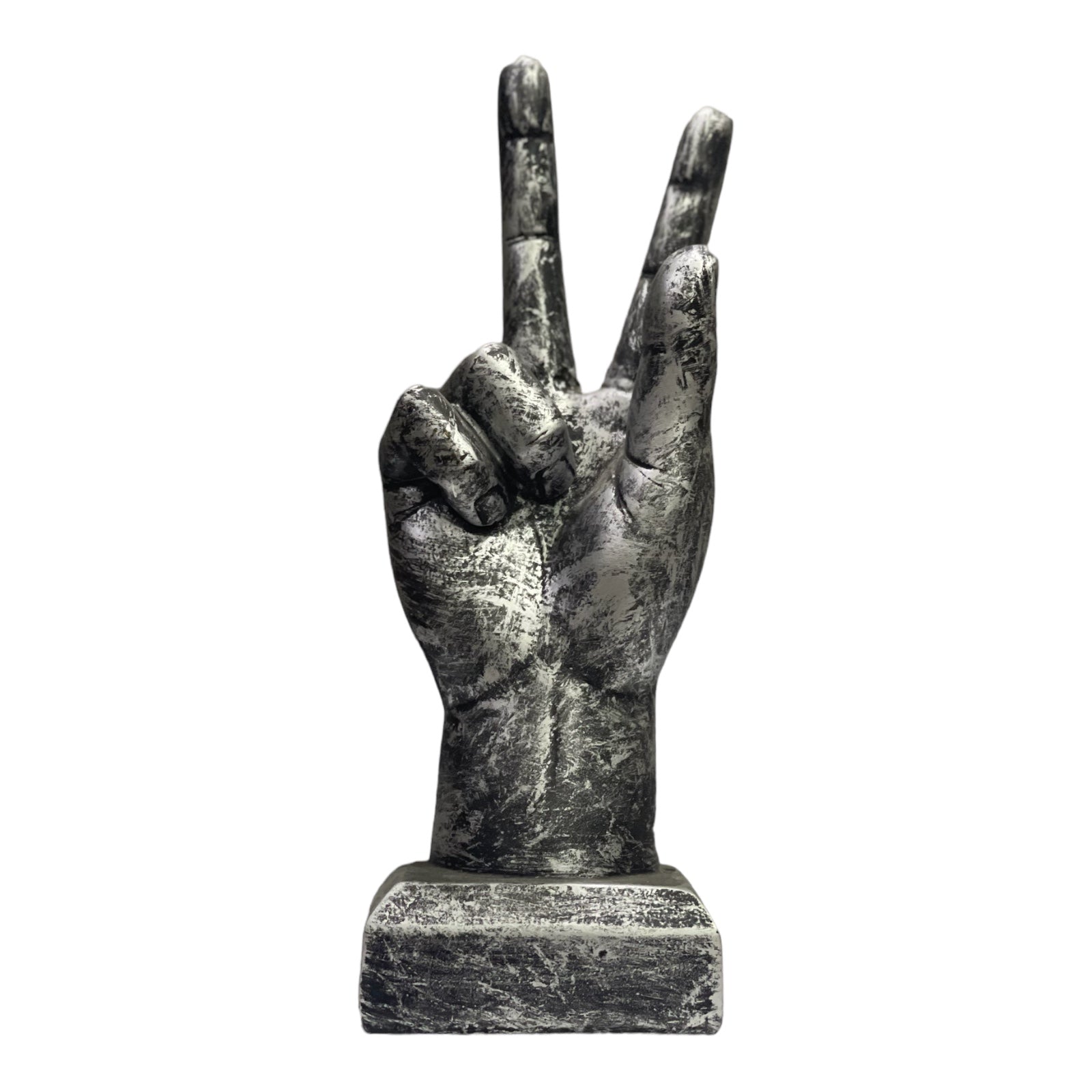 Victory Sign Hand Resin Statue for Home Office Decor H 23.5 cm